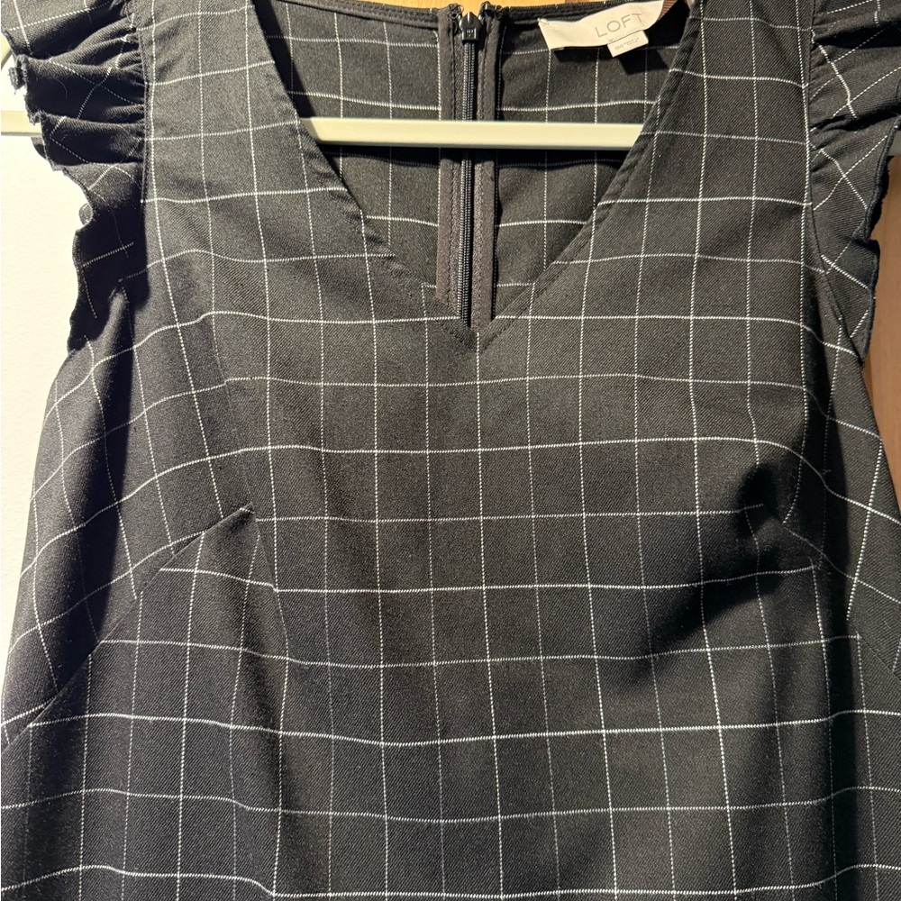 LOFT Black and White Grid Dress